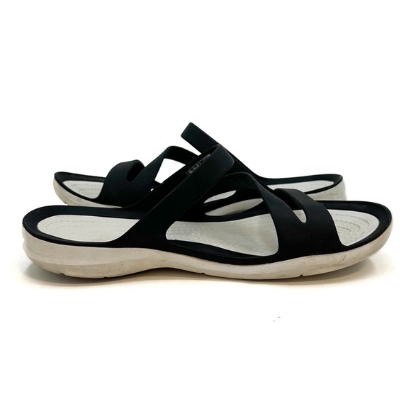 Crocs | Stillwater Strappy Sandal Black White Size US 5 - Picture 6 of 10